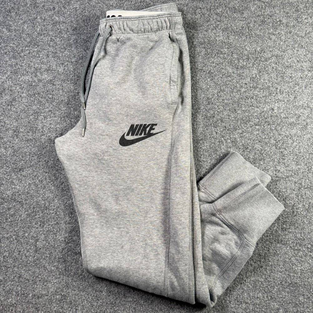 Nike Jogger Just Do It Sweatpants Mens Small Gray Fleece Tapered 718823-091
